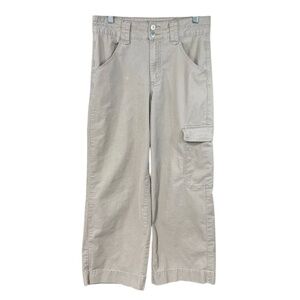 Time And Tru Women’s 4 Small Wide Leg Corduroy Cargo Pants Mid Rise Tan SEE DESC